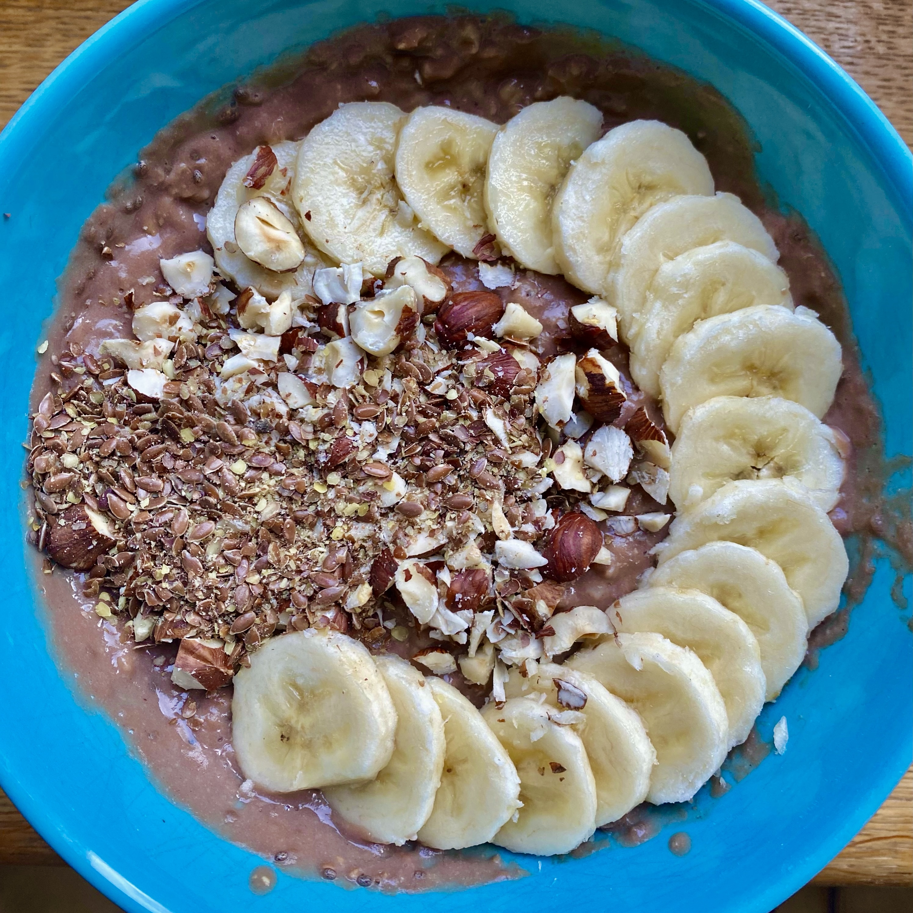 Porridge banane chocolat